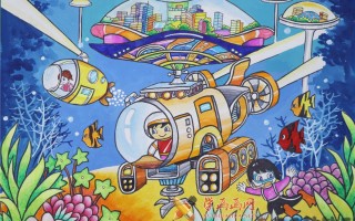 初二科技绘画 绝美素材~海底科创 未来城市 小学科技创新作品~绘画一等奖获奖作品
