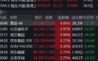 港股科技公司 恒生科技指数领涨全球，港股科技公司迎来价值重估